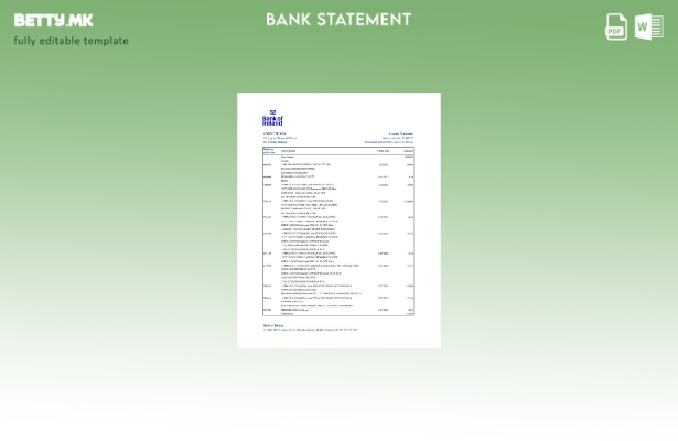 модерен стил Ирска Банка на Ирска изјава ексел шаблон